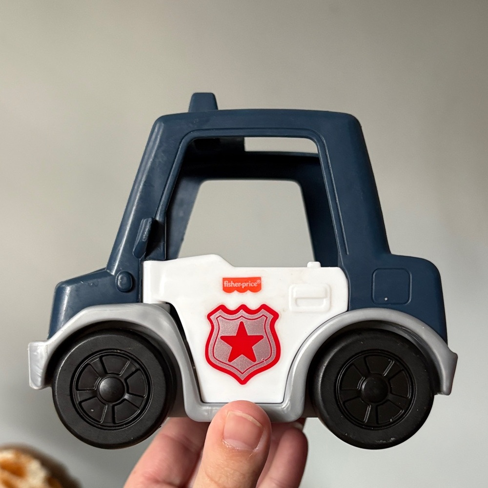Fisher-Price Navy and White Police Cruiser